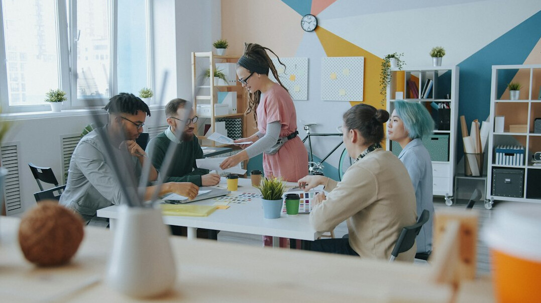 diverse business team brainstorming